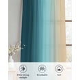 thumbnail image 6 of Turquoise Ombre Sheer Curtains 39 Inch Length 2 Panels Set for Living Room/Bedroom, Modern Yellow Gradient Farmhouse Art Kitchen Curtains Grommet Semi-Sheer Curtains Window Treatments 27.5"x39"x2, 6 of 7