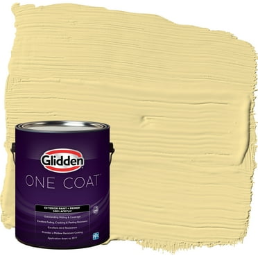 Glidden One Coat Exterior Paint and Primer, Demeter / Yellow, 1 Gallon, Flat