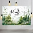 thumbnail image 2 of Fondo para baby shower con temática de aventura, Let The Adventure Start, fondo para fotografía, decoración para baby shower con temática de aventura en la montaña y el desierto, pancarta para fiesta, 2 of 3