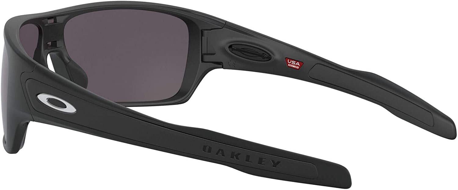 Oakley Men's OO9307 Turbine Rotor Rectangular Sunglasses, Matte Black/Prizm Grey Polarized, 32 mm