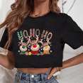 thumbnail image 4 of New Fashion Christmas Moose T-shirt Cute Merry Christmas Short Shirt Cute Christmas Moose Merry Christmas T-shirt for Women, 4 of 5