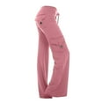 thumbnail image 2 of Pants for Women Work Pants for Women High Waist Warm Sweatpants with Stripe Petite Sweatpants Work Pant Linen Pajamas Juniors Casual Corduroy Winter Sports 14 Flare Pink XL, 2 of 5