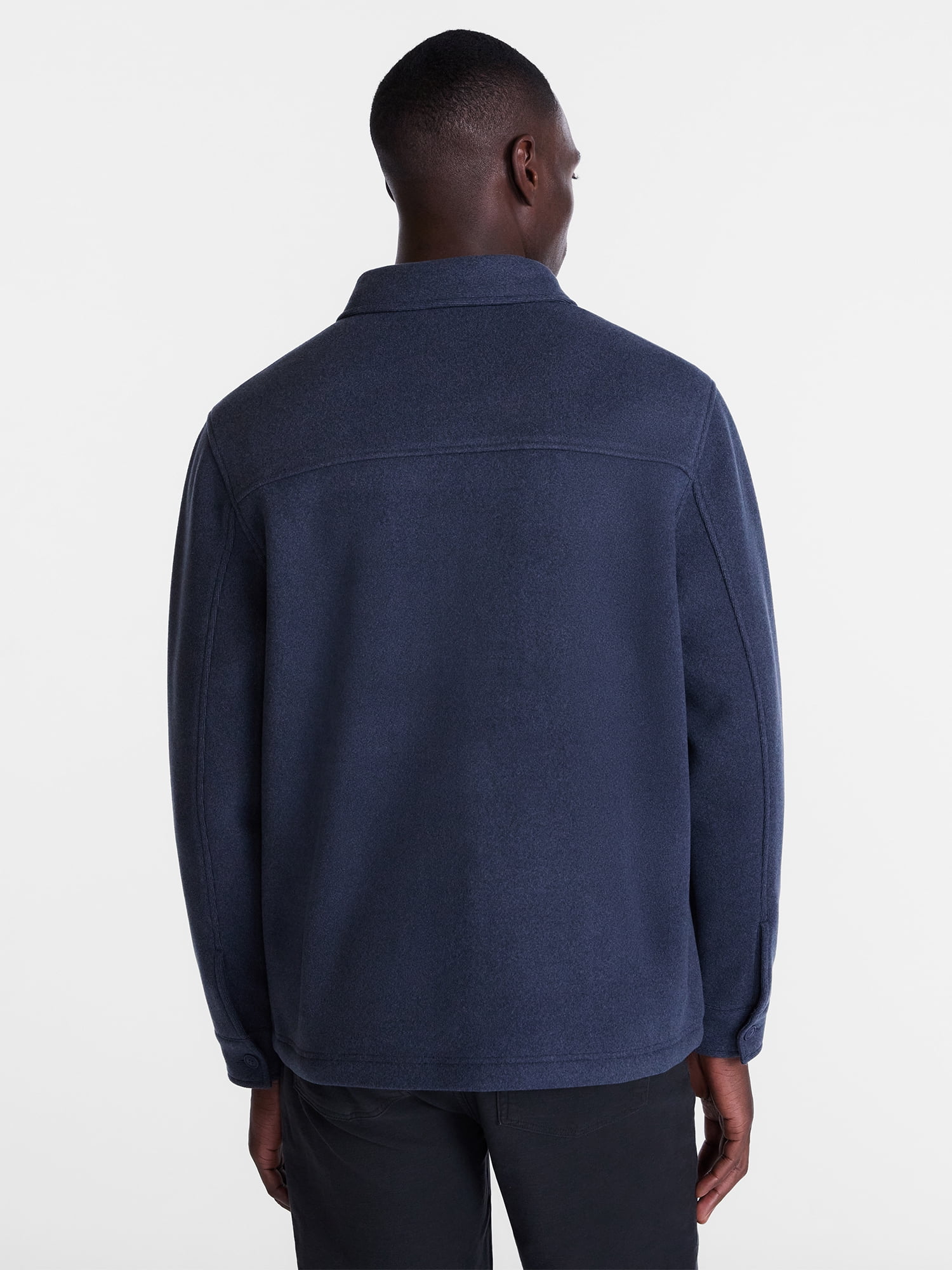 George Men's and Big Men's Fleece Knit Shirt Jacket with Long Sleeves, Sizes S-3XL