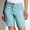 Light Blue, variant on Plus Size Khaki Shorts for Women Knee Length Work Straight Leg Chino Lightweight Black Solid Womens Shorts with Pockets