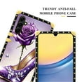 thumbnail image 5 of FKBRCL4U Compatible with Samsung Galaxy A05S Case, High Heeled Purple Diamond Rose Luxury Golden Decoration for Girl Women Soft TPU Shockproof Protective Hard PC Back, 5 of 7