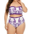 thumbnail image 5 of QLEICOM Womens Swimsuits Tummy Control Plus Size Swimsuit Coverup Bikini Digital Printing Tube Top Flash High Waist Split Size Swimsuit Purple 5XL, 5 of 7