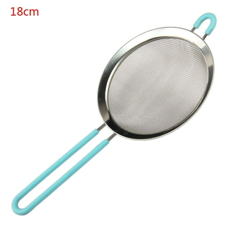 

EVEXPLO 8-20cm Stainless Steel Fine Mesh Strainer Colander with Long Silicone Handle for Sieve Flour Pasta Noodles