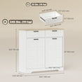 thumbnail image 2 of White Kitchen Island with Trash Cabinet & Drawers - 39.4" Tilt-Out Garbage Storage, Adjustable Shelves & Door Racks for Kitchen, Living Room, Pantry Organization., 2 of 7