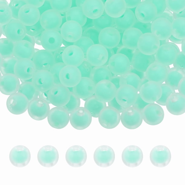 Uxcell 500 Pcs Perlas de Acrílico 0.08" Perlas Lindas para Pulseras Verde Esmerilado