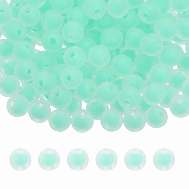 Uxcell 500 Pcs Perlas de Acrílico 0.08" Perlas Lindas para Pulseras Verde Esmerilado
