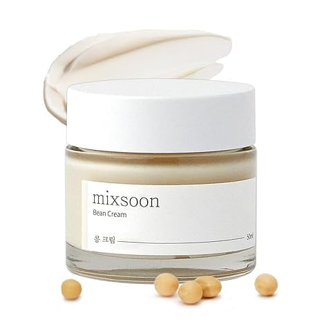 2pc mixsoon Bean Cream-Deep Moisturizer Face Cream, Hydrating and Smoothing for Face, Fermented Soybean Extract, Lightweight Non-Sticky Finish 50ml / 1.69 fl.oz. Korean Glass Skin Care