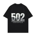 thumbnail image 2 of Black T Shirt With 502 Louisville City Skyline Print For Casual Wear And City Pride Display, 2 of 3