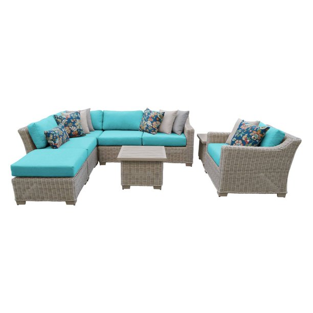 Tk Classics Coast 8 Piece Wicker Patio Furniture Set With End Tables Com Tk Classics Coast 8 Piece Wicker Patio, Casual Classics Outdoor Furniture
