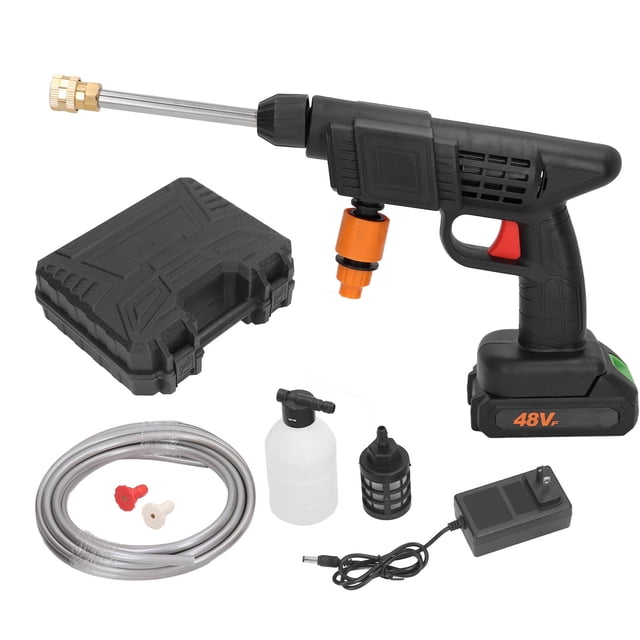 Cordless Pressure Washer 90bar 3‑5m Range 400W Portable Battery Operated High Pressure Car Cleaner 100‑240V
