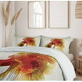 thumbnail image 6 of Ambesonne Floral Duvet Cover Set, Girl Abstract Lady, 2-Calking, Eggshell Orange, 6 of 7