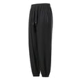 thumbnail image 4 of QSXADF Men's Casual Jogger Pants Loose Drawstring Pants Tapered Ankle Length Joggers Ice Silk Drawstring Elastic Waist Summer Light Mens Casual Trousers, 4 of 5