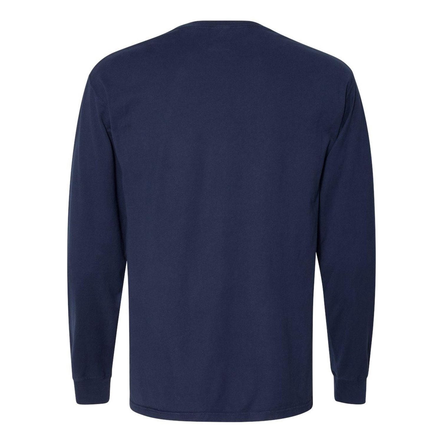 Hanes Unisex Garment Dyed Long Sleeve Pocket T-Shirt Navy 3XL