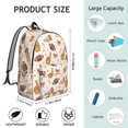 thumbnail image 5 of Football Megaphone Beige Pattern Backpack for School, Cute School Bag with Adjustable Shoulder Straps and Padded Back, 15.7"x11.8"x5.5", 5 of 5