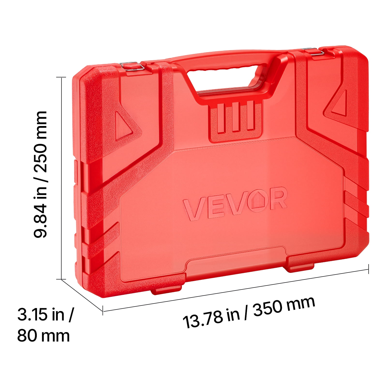 VEVOR 1/2 in Drive Impact Socket Set, 29 Piece, 6 Point Deep Impact Sockets, SAE (3/8 to 1 inch) and Metric (10 to 24 mm) Sizes with Extension Bars (3, 5, 10 in), Cr-V Steel, Heavy Duty Carrying Case