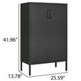 thumbnail image 5 of Tcbosik Metal Storage Cabinet with 2 Doors and 2 Adjustable Shelves, Waterproof Garage Tool Cabinet for Home Office Gym School, Black, 5 of 7