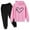 Pink, variant on Brondbend Sweat Suits for Girls Kids Hoodies Set 2-Piece Long Sleeved Print Casual Pullover and Elastic Waist Long Pants Set Loose Fit Fall Winter Athletic Comfortable Outfit,Black