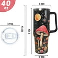 thumbnail image 4 of Mushroom Tumbler with Handle and Straw 40 oz Gothic Mushroom Coffee Travel Mug Insulated Cup Mushroom Stuff Gifts for Women for Halloween Goth Decor, 4 of 6