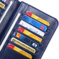 thumbnail image 5 of Wallets For Women Leather Credit Card Holder With Rfid Blocking Large Capacity Wristlet, 1-wax-blue-3, 5 of 5