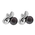 thumbnail image 2 of Joyería Pteada Diamante Pendientes de Pers Pta del Perno Prisionero Naturales de Agua Dulce Negro Sunnimix Perla Pendientes de botón, 2 of 5