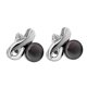 thumbnail image 2 of Joyería Pteada Diamante Pendientes del Perno Prisionero Naturales de Agua Dulce Negro Hugo Perla Pendientes de botón, 2 of 5
