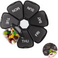 thumbnail image 1 of Weekly Pill Organizer, Large Daily Pill Case Portable Travel 7 Day Pill Box Dispenser with Large Compartments and Rainbow Lids Container for Pills/Vitamins/Fish Oil - Black, 1 of 7