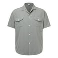 thumbnail image 4 of Caqnni Mens Hawaiian Shirts Short Sleeve Casual Button Down Tropical Beach Shirt.(Grey,S), 4 of 5
