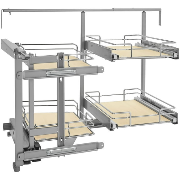 Rev-A-Shelf 599-18-L Contemporary 33-7/8"W Slide Out Pivot 4 Shelf Blind Right Corner