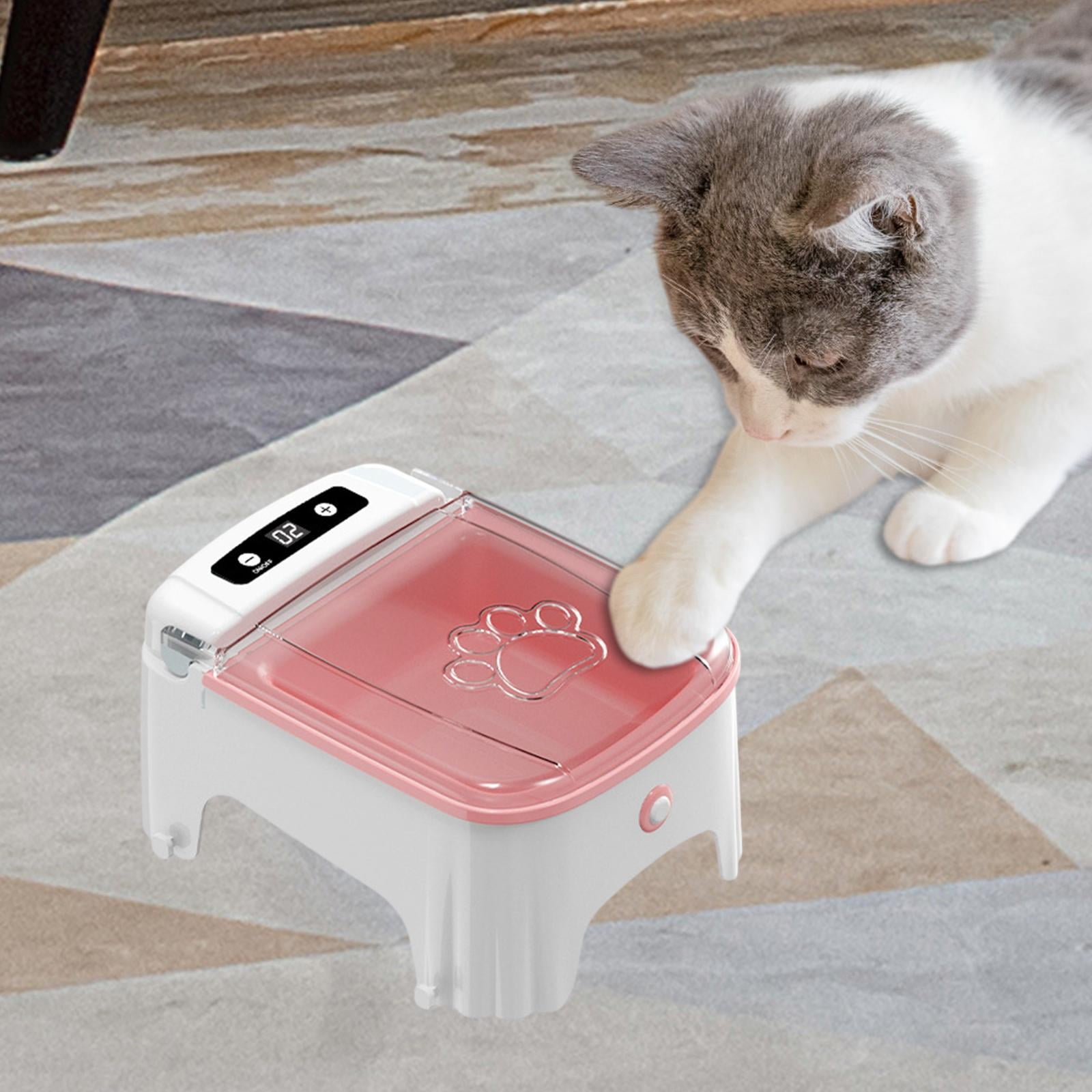 oshhni Automatic Timed Cat Feeder Cat Timed Feeding for Kittens Dry Food Small Dogs Pink