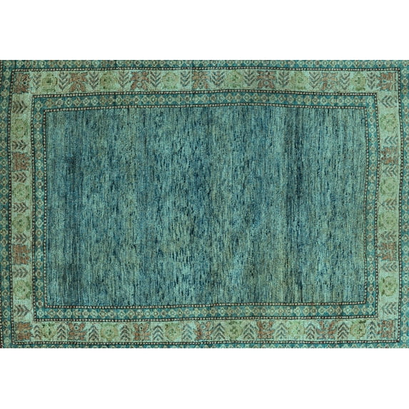 Ahgly Company Indoor Rectangle Abstract Light Blue Modern Area Rugs, 8' x 12'