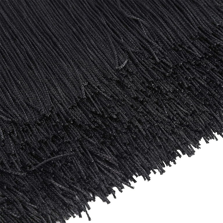 By the Yard-5 Black Tassel Fringe Trim Fabric Fringe — Trims and Beads