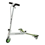 Razor PowerWing DLX Caster Scooter - Silver/Green, 3-Wheeled Drifting Ride-on for Child 6+