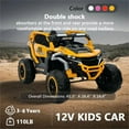 thumbnail image 5 of Baprem 12V Kids Ride on Car for Boys Girls Age 3-6 Years, 2 Seater UTV with Remote Control, Lights & Music, Up to 3 MPH, Fun Electric Car Toys Gifts for Birthday Christmas, Yellow, 5 of 11