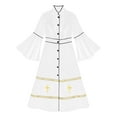 thumbnail image 5 of Kaerm Clergy Dress for Women Loose Fit Choir Robe Flared Sleeves Church Liturgical Praise Worship Dress White M, 5 of 7
