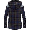 thumbnail image 5 of Camisas de franela para hombre, camisas gruesas y cálidas de algodón, chaquetas de polar a cuadros, 5 of 5
