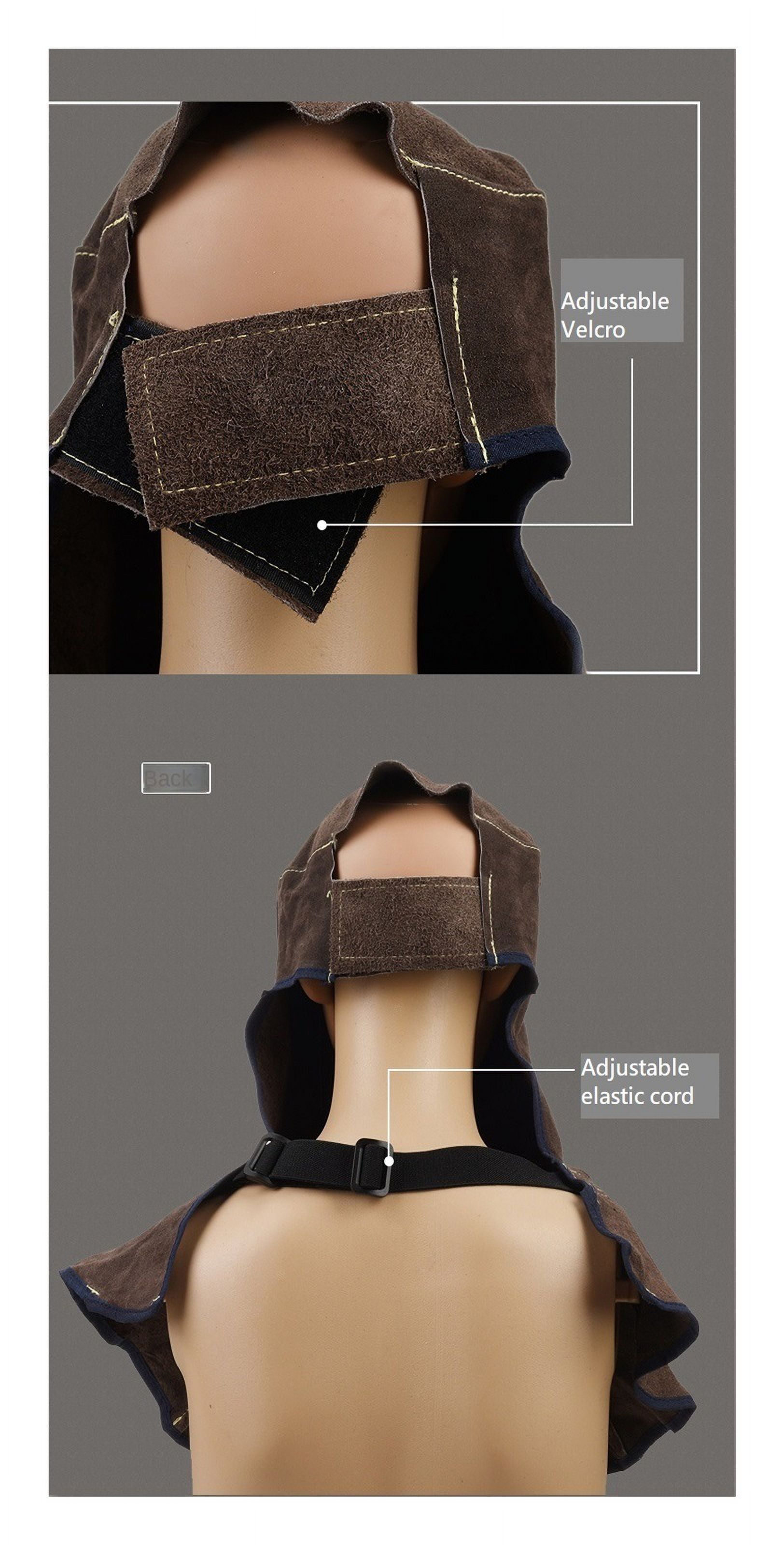 Leather Welding Helmet Mask Solar Flip Cover Lens Breathable Leather Welding Face Mask Hood Welder Security Protection Helmet ,Great Choice