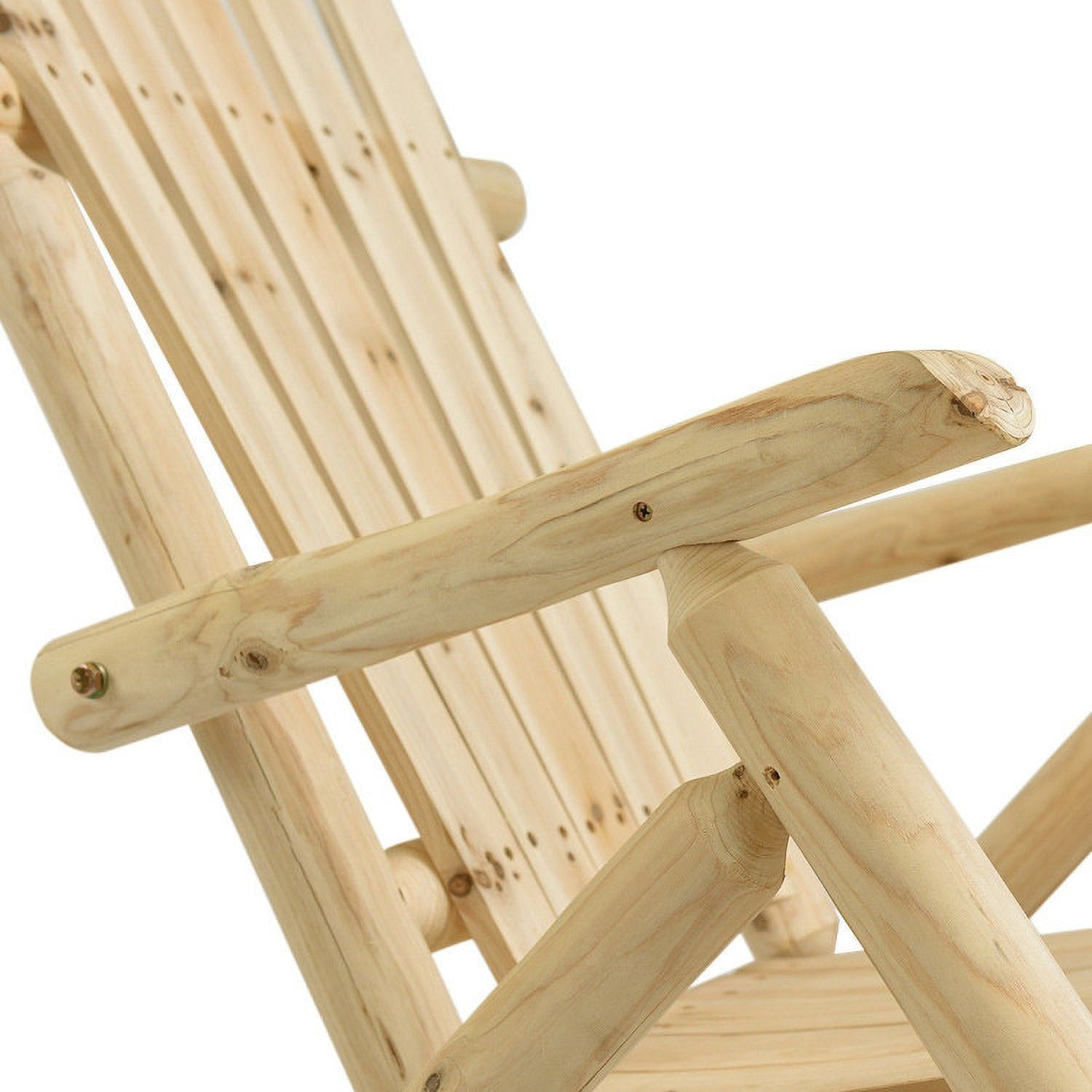Aimee Lii Outdoor Wooden Folding Lounge Rocker, Rocking Lounge Chair Outdoor, Sturdy, Movable, Natural