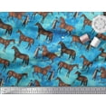 thumbnail image 3 of Soimoi polyester Crepe Fabric Men & Horse Animal Decor Fabric Printed Yard 42 Inch Wide, 3 of 3