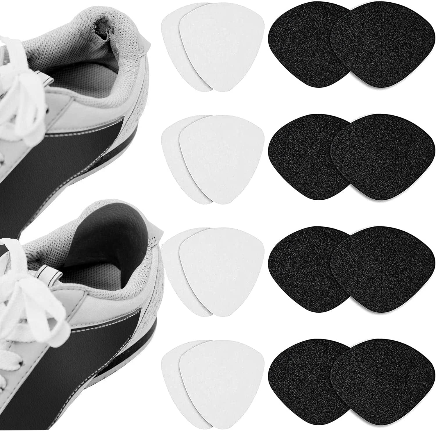 Shoe Hole Repair Patch, One House 8 Pairs Self-Adhesive Shoe Heel Repair,  Hole in Shoe Repair Kit for Sneaker, Leather Shoes, High Heels (Black &  White) 