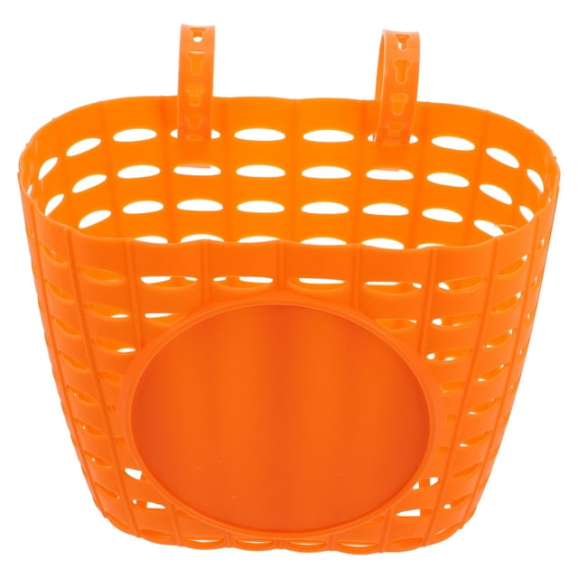 Orange Plastic Bike Basket for Kids with Multifunctional Design and Nonslip Safety Protection Easy
