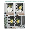 thumbnail image 4 of Lemon Tie Up Curtains for Windows 63 Inch Length Balloon Curtains Kitchen Adjustable Balloon Window Shade Spring Summer Black White Checkered Plaid Tie Up Valance Bathroom Curtain Window 52"x63", 4 of 6