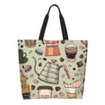 thumbnail image 1 of Fotbe Coffee Makers Macaroons Chocolate Bolsa Tote Estética de Lona con Estampado para Mujer - Bolsa Reutilizable de Hombro Casual para Vacaciones, Compras, Trabajo y Gimnasio, 1 of 8