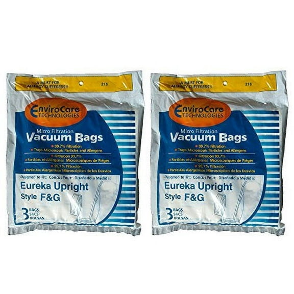 6 Eureka Allergy Micro Lined Vacuum F&G Bag Sanitaire Kenmore 5062, Uprights, Wh