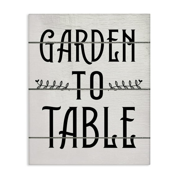 Stupell Industries Garden To Table Typography Painting Gallery Wrapped Canvas Art Print Wall Art, 16 x 20