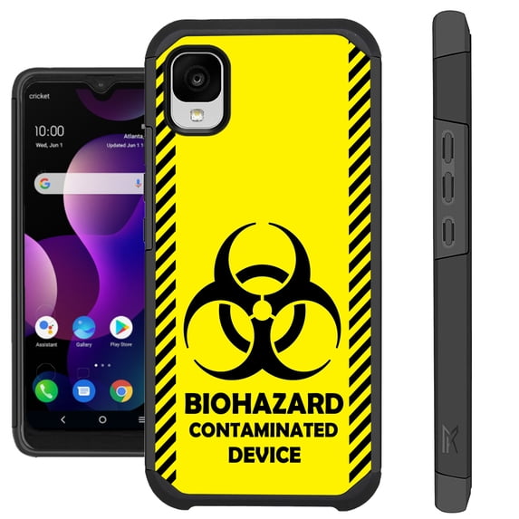 Compatible with TCL 30Z T602DL Hybrid Fusion Guard Phone Case Cover (Yellow Biohazard)