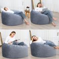 thumbnail image 6 of Giant Bean Bag Chair with High-Rebound Memory Foam, Stuffed Bean Bag Sofa with Dutch Velvet Cover, Big Bean Furniture with Soft Fabric, Plush Lazy Sofa Big Sofa Overall Foam-Filled Beanbag Chair 4 Ft, 6 of 9
